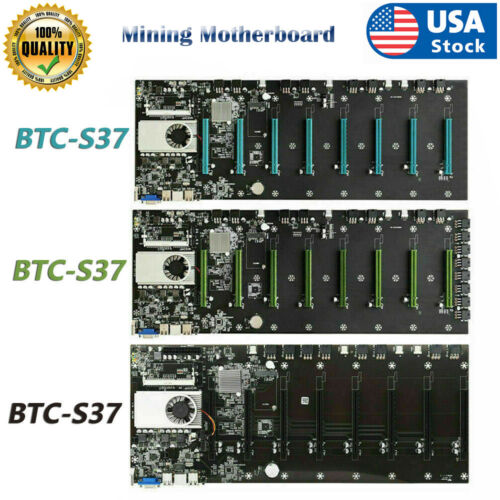 BTC-37 GPU Mining Rig Machine Motherboard With CPU support 8 GPU PCIE slots