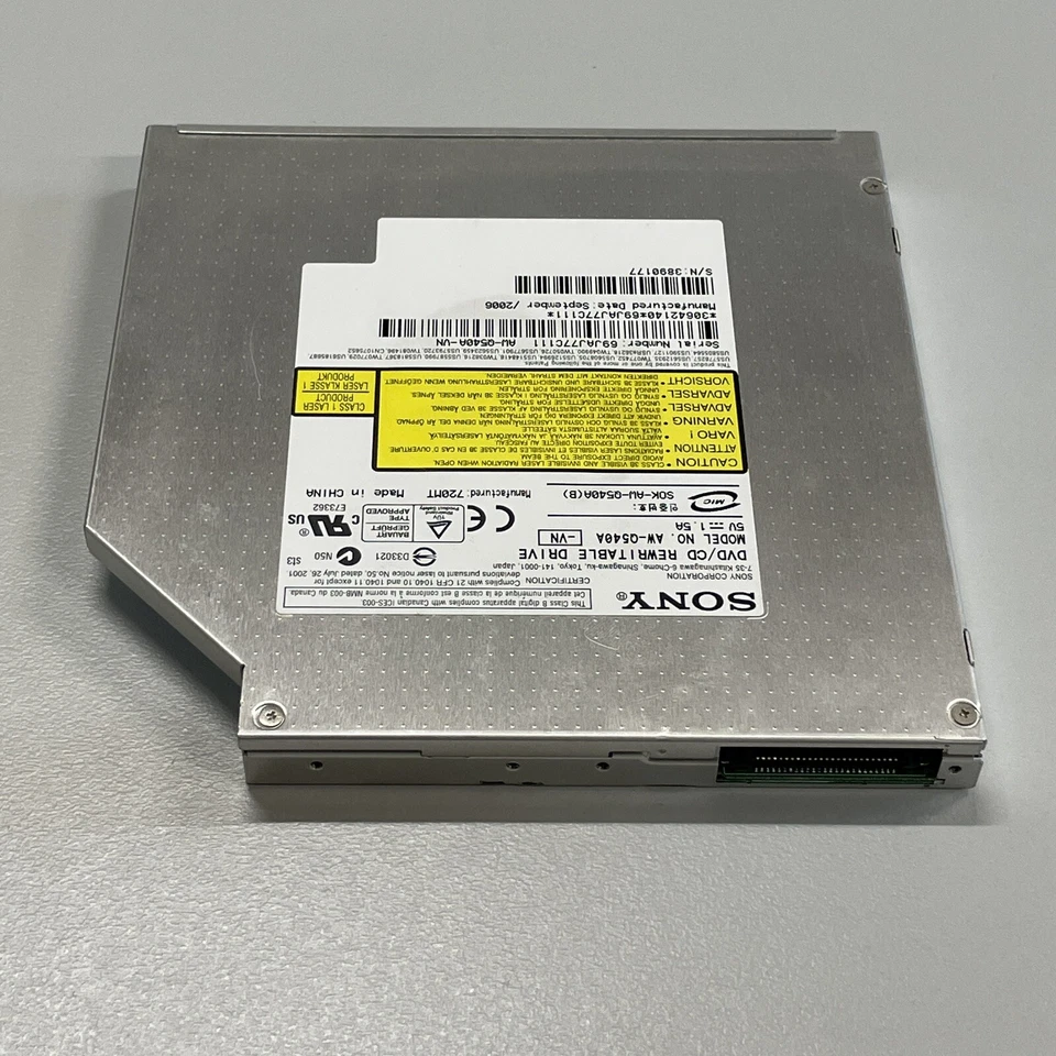 Genuine Sony Optiarc AW-Q540A CD DVD±RW IDE Optical Drive No Bezel AW-Q540A-VN - Image 4 of 4