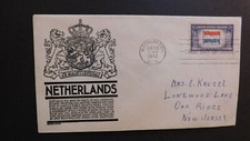 1943 Occupied Nations First Day Cover FDC Netherlands Washington DC Oak Ridge NJ