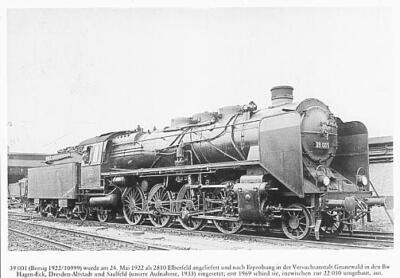 AK · Dampf-Lok 39 001 (preuß. P10) - DRG - Bw Saalfeld/Thür. - 1933