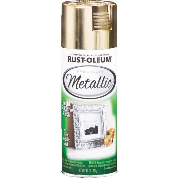 (6)-11 Oz RustOleum Brilliant Gold Reflective Metallic Spray Paint 1910-830