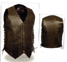 Men's Retro Brown Leather Vest 1391RT
