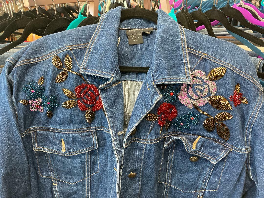 Floral Embroidery Embroidered Denim Jacket Uk Personalised Kids