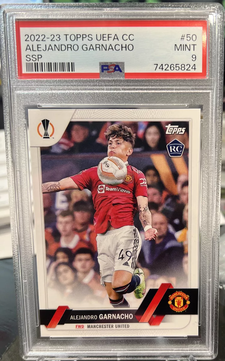 2022-23 Topps UEFA Club Competitions Alejandro Garnacho Rc SSP Image PSA 9 Mint