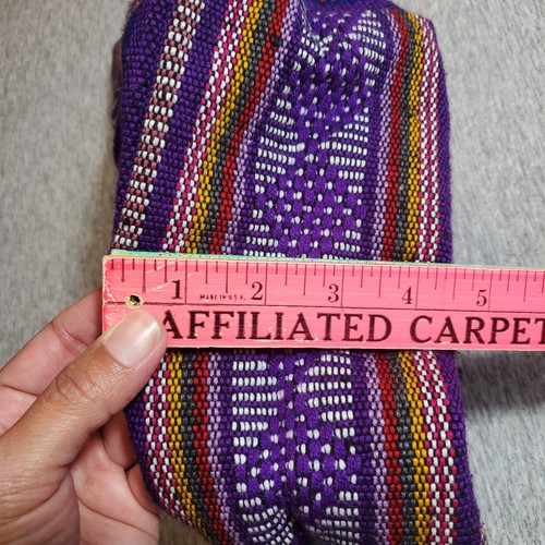 Pinzon Purple Mexican Backpack, Blanket Weave - Boho Travel Bag Los Cabos Mex - Imagen 6 de 10