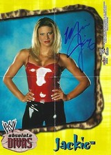Miss Jackie Gayda Haas Signed 2002 Fleer WWE Absolute Divas Mini Posters Card RC