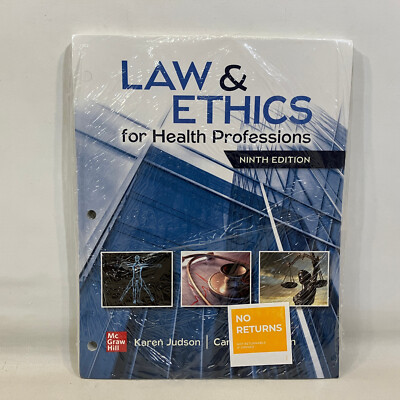 Law & Ethics for the Health Professions Ninth Edition Loose Leaf SEALED