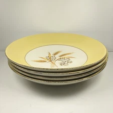 4 Vintage Century Service Autumn Gold Wheat Soup Bowl 8.25" MCM  see pics