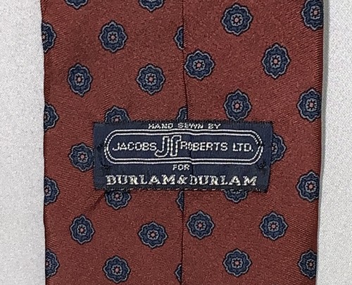 Corbata para hombre Jacob Roberts Ltd para Durlam & Durlam L 58 W 3.5 roja azul seda - Imagen 3 de 3