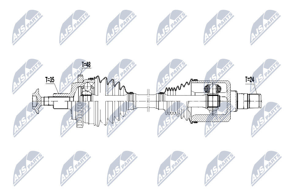 Driveshaft Front Axle Right NPW-ME-074 NTY for MERCEDES-BENZ S-CLASS - Image 8