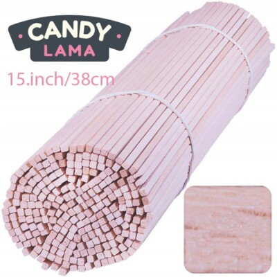 Zuckerwatte hochwertiges Buchenholz quadratische Stäbe 15, Zoll/38 cm