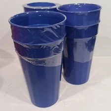 32oz Plastic Reusable Blue Stadium Beverage Cups BPA Free Set of 4