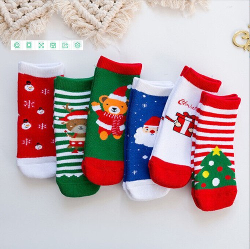 5 Paires Chaussettes De Dessins Animés De Noël Enfants Belles