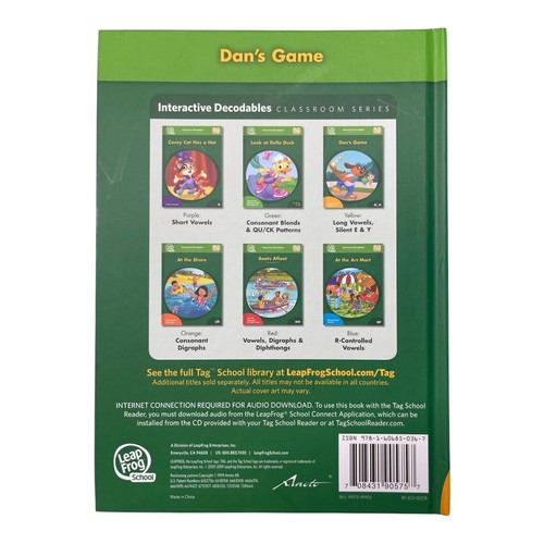Leap Frog School Classroom Series Tag Book Dan's Game Hardcover Long Vowels - Picture 2 of 4