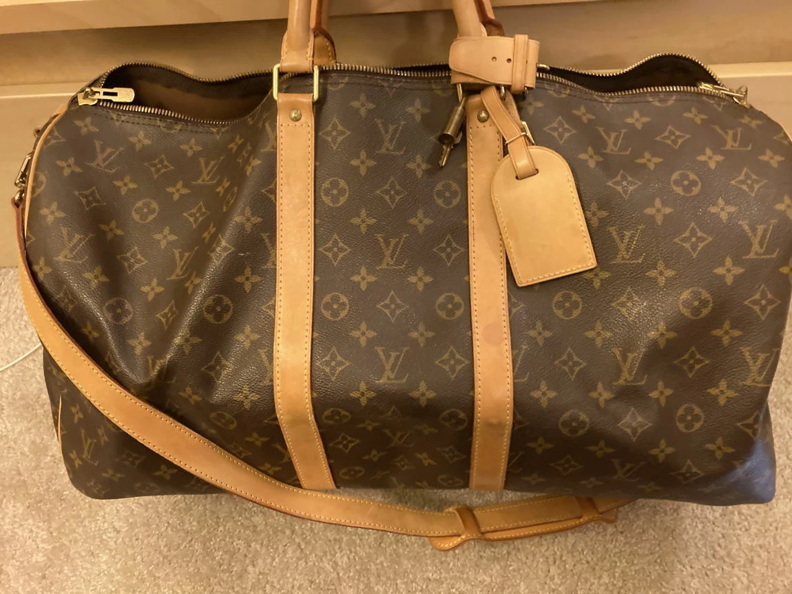 [AUTHENTIC, PRE-OWNED] Louis Vuitton Monogram Keepall Bandouliere 55 duffle  bag