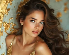 8x10 Photo Print - Regal Woman Artwork Glamorous Brunette Model Picture