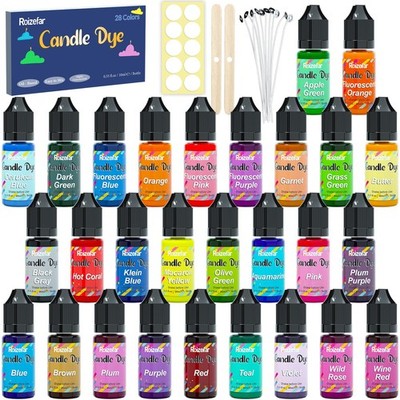 Candle Dye - 28 Colors Wax Melt Dye for Candles Making, Oil-Based Dye for Wax...