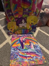 Lisa Frank Binder  Sticker Pad with play scene  Paper 8.5x11  dolphin rainbow