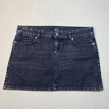 D&G Dolce & Gabbana Vintage Black Denim Mini Skirt Size 29