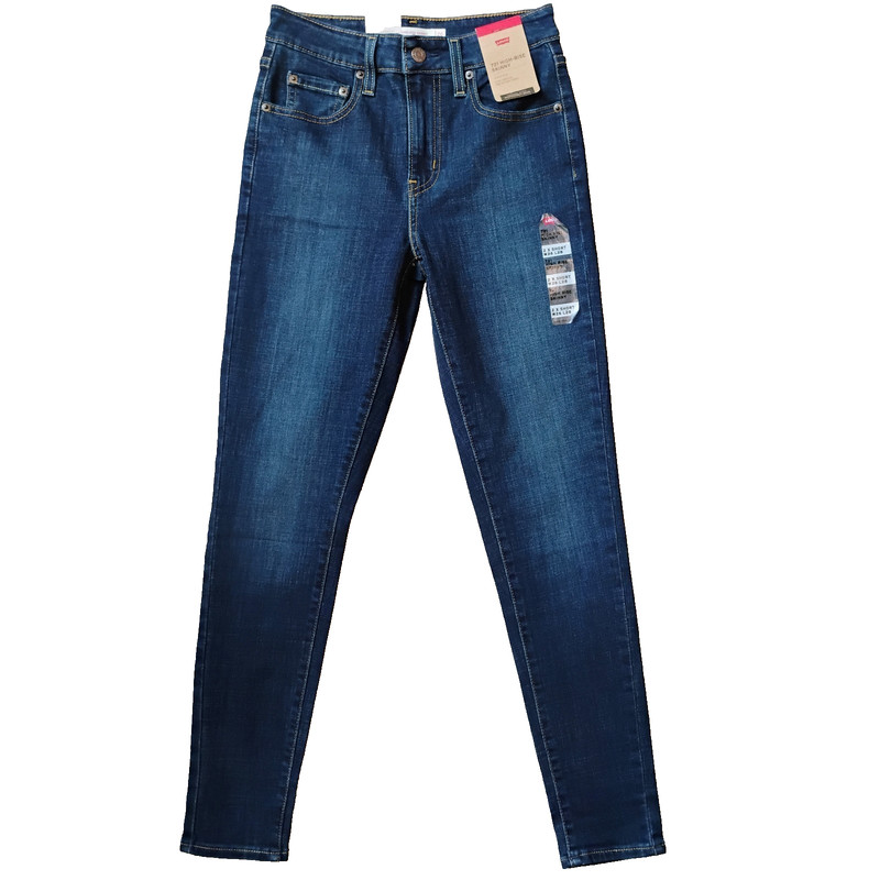 NWT 26 2 Short Levi's 721 High Rise Skinny Medium Dark Wash Denim Blue Jeans NEW