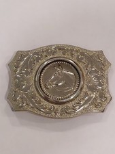 Chambers Belt Co. Belt Buckle w/ Horse Head Insert Western