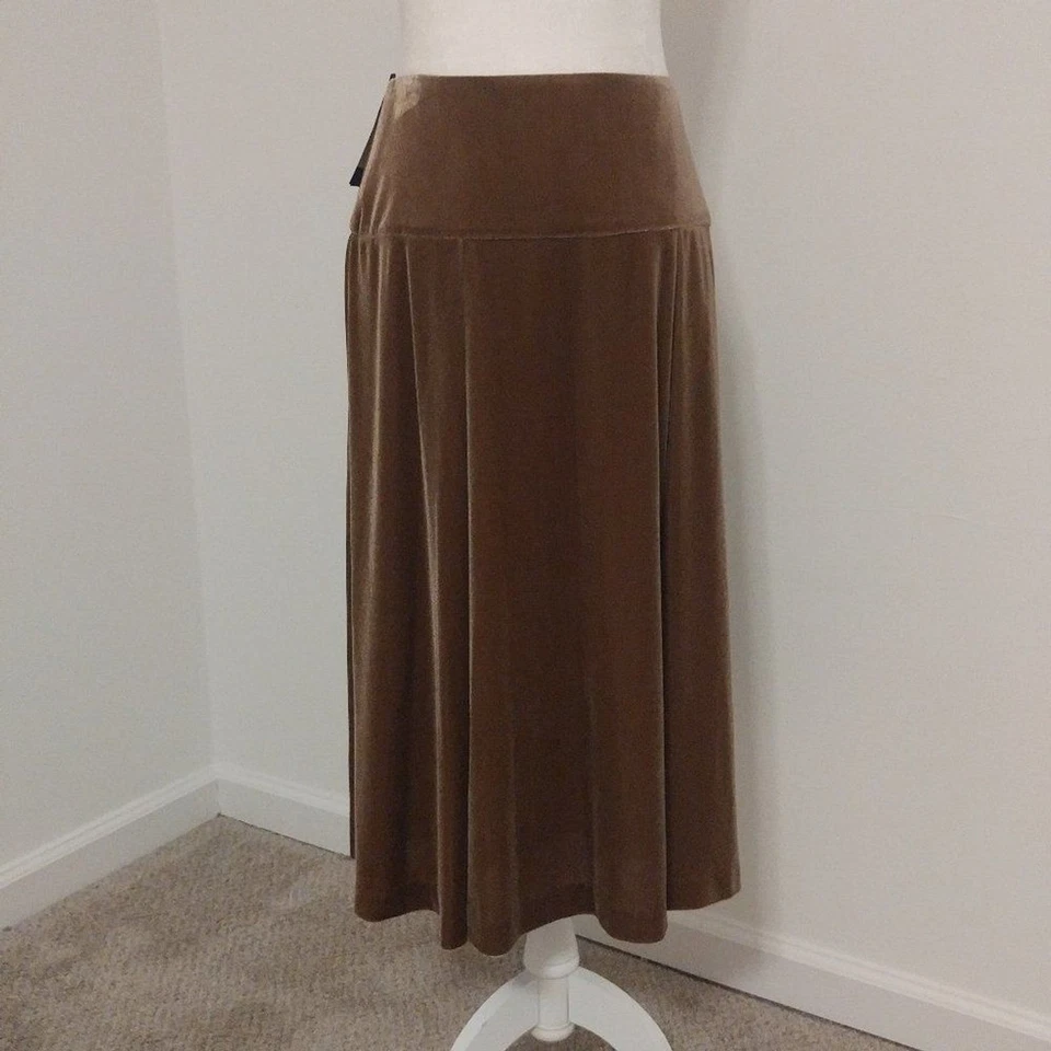 Falda midi de terciopelo camel Compagnia Italiana EU 42 NUEVA CON ETIQUETAS Foto 3 de 4