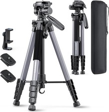74" Tripod for Camera Cell Phone Video Photography, Heavy Duty Tall Cameras Trip