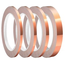 4 Pack Copper Foil Tape with Conductive Adhesive 4 Sizes 0.2/0.24/0.3/0.4Inch
