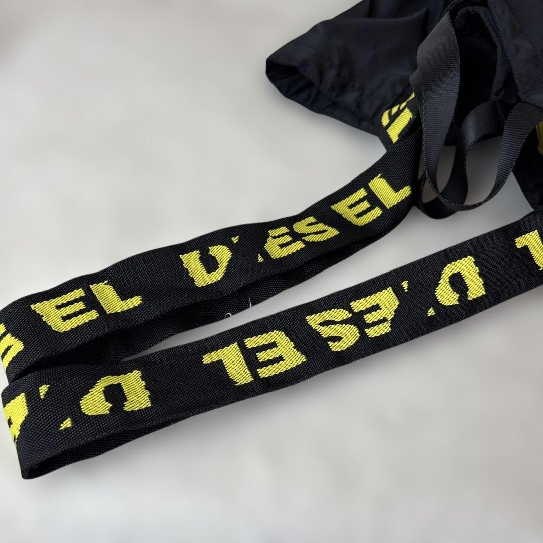 Diesel Big Tote Bag Logo Line 2 Way Nylon Black Womens Auth From Japan RIN thumbnail 14