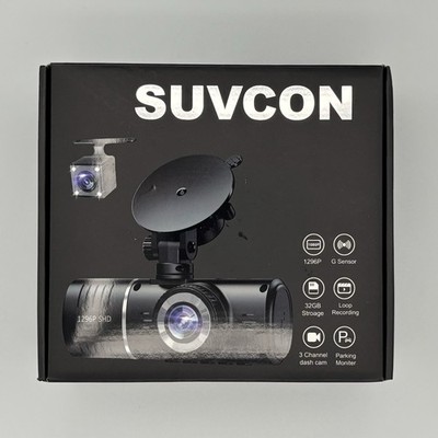 Suvcon Three Channel Dash Camera Black - OPEN BOX