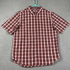 Carhartt Essential Button Down Work Shirt Relaxed Fit Men's Large Red Plaid