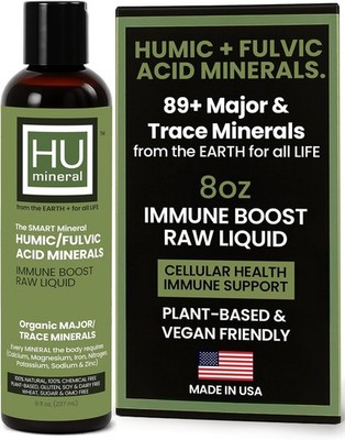 Fulvic Acid Trace Minerals Drops for Water - Raw Liquid Ionic Minerals with Hu