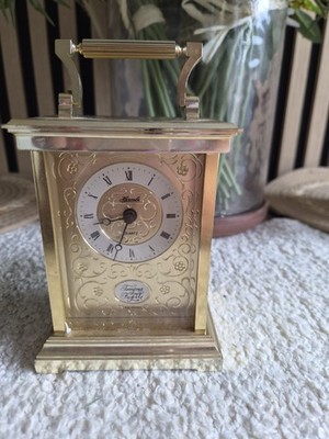 Vintage Hermle Tempus Fugit Quartz Kutschenuhr Deutsche Reiseuhr Batterie OVP