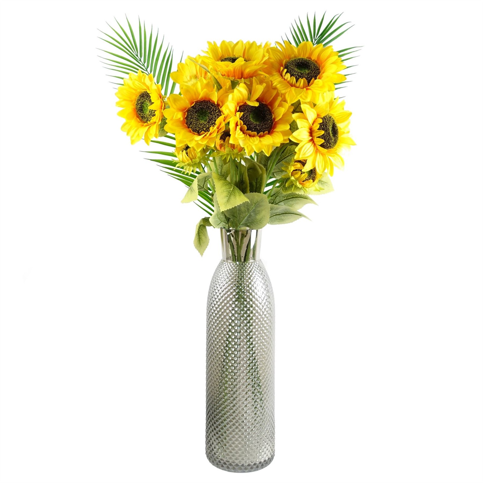 100 cm H Artificial Faux Floral in Glass Vase - Image 2