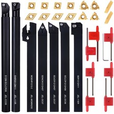 1/2" 12mm Indexable Lathe Turning Tool 7pcs Shank 14pcs Inserts