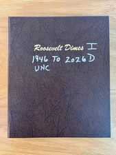 Roosevelt Dimes 1946-2023 (NOT 2026) UNC-BU | DANSCO 7125 | 163 Coins Total