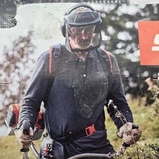 New Stihl  Adult Face Shield Ear Protection Short Nylon Mesh Black 