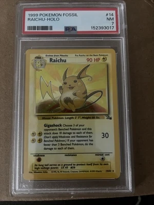 raichu pokemon card value 14 62 Pokémon TCG Raichu #14/62 Unlimited Holo Rare - 1999 Fossil