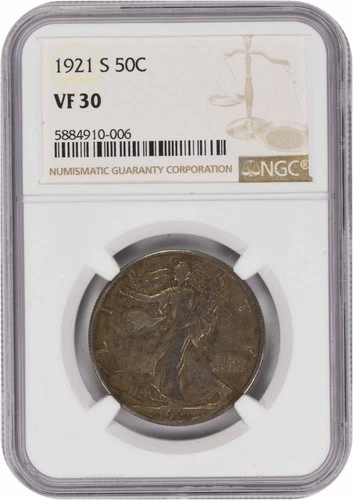 1921-S Walking Liberty Half Dollar VF30 NGC