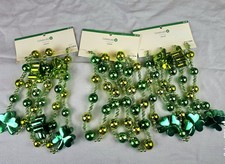 St Patrick's Day LARGE Beaded GARLAND Green Gold 3 Units 18ft Total New 