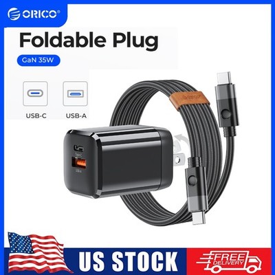 ORICO GaN 35W Charger USB +Type C Fast Charger Power Adaptor for iPhone US