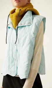 FP Movement Quinn Quilted Light Blue Vest Sz S