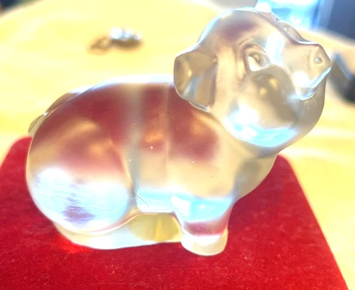 Vtg Fenton Clear Glass Pig Figurine Handmade USA