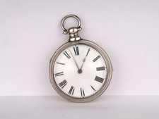 Vintage 1800s Sterling Silver Verge Fusee Pocket watch 56mm Working