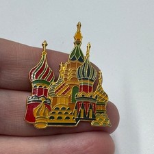 Vintage Moscow Saint Basils Cathedral Lapel Pin Enamel Souvenir Russia Basil s