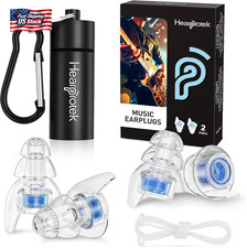 Hearprotek Concert Ear Plugs, 2Pairs Reusable High Fidelity Musician Ear Plugs f