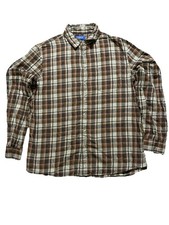 APT. 9 Brown Gray Flannel Long Sleeve Bottom Down Shirt Men’s Size XL