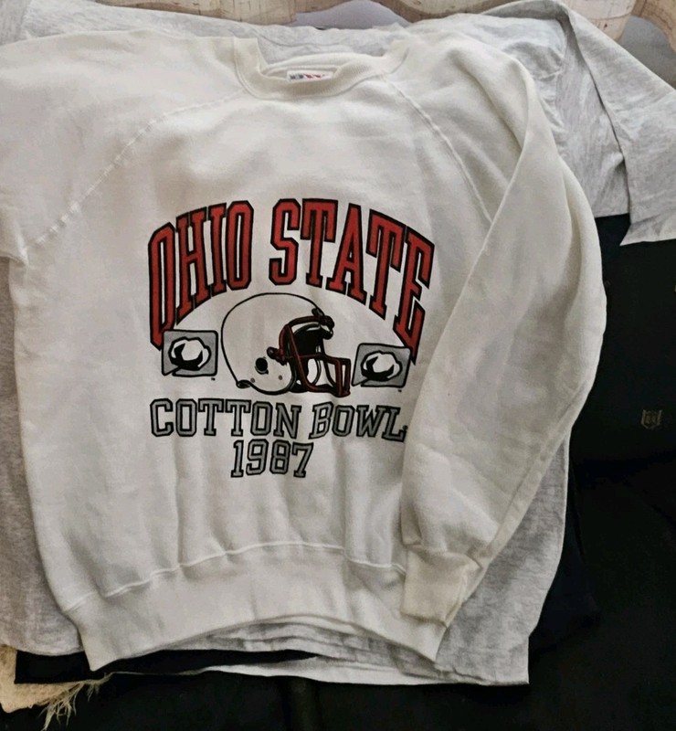 1987 OHIO ST BUCKEYES COTTON BOWL XL BASSETT WALKER SWEATSHIRT SUPER RARE...