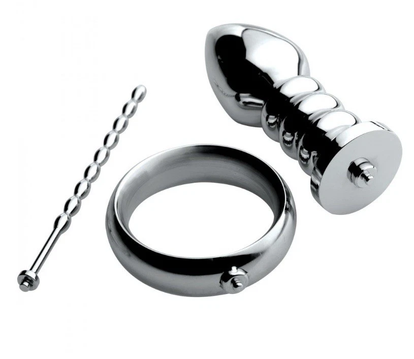 ZEUS- ELECTRO Serie Deluxe VOLTAIC Para HIM Acero Inoxidable Fetiche Macho E-Stim Kit Foto 3 de 4