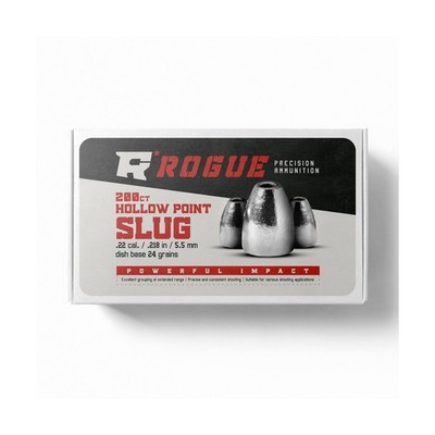 Rogue Precision .22 Cal Hollow Point Slug Airgun Pellets - Dish Base - .22 Ca...